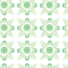 Pastel green geometrical vector seamless pattern