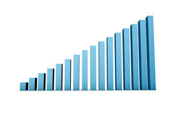 Blue Colored Growth Graph Chart n White