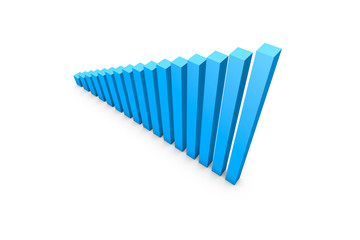 Blue Colored Growth Graph Chart n White