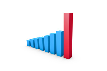 Blue and Red Colored Growth Graph Chart n White