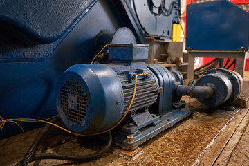 Blue electric motor of low-power oil pump for oil lubrication