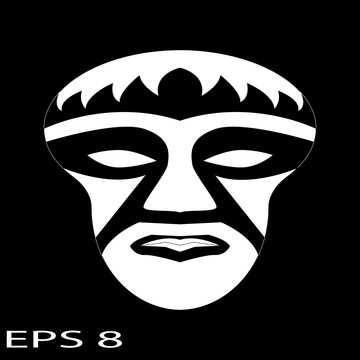 logo mask black white image vector isolated object symbol icon black background
