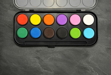 Watercolor paints set in box