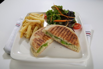 flat bread baked on a griddle toast turkish style street food cuisine with side dishes