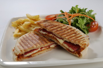 flat bread baked on a griddle toast turkish style street food cuisine with side dishes