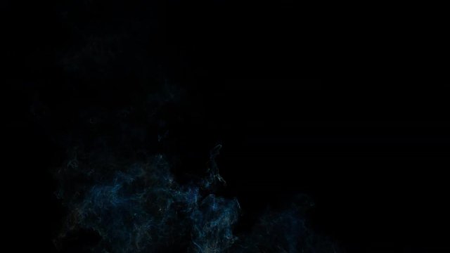 Isolated beautiful fast blue smoke comet moves in a circle with transparent background and alpha channel