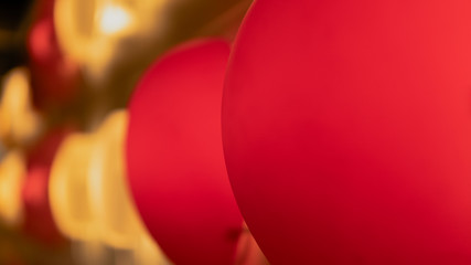 beautiful red and blue lamps in the decor