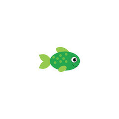 Vector aquarium fish illustration. Colorful cartoon flat aquarium fish icon for your design.