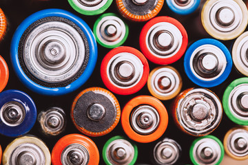 used batteries and accumulators. Ecology ang recycling concept