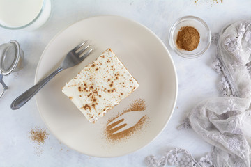 Applesauce Cake with Low Fat Zero Point Oat Crust and Yogurt Topping- Recipe Preparation Photos with Ingredients and Step by Step Instructions