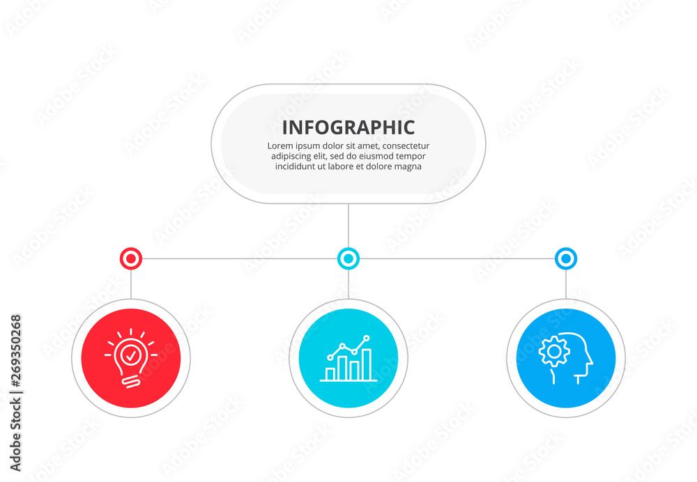 Poster Flowchart infographic template with 3 steps or options. Vector business template for presentation.