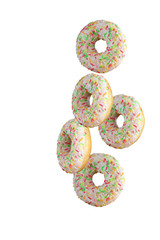 pattern of donuts in white glaze 