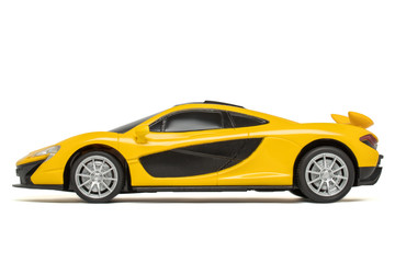 Fototapeta na wymiar Toy Yellow Sports Car isolate