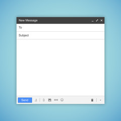 E-mail blank template internet mail frame interface for mail message