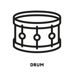 Isometric Snare Drum. Vector Flat Line Stroke Icon.