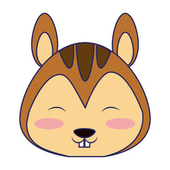 Cute squirrel animal cartoon blue lines