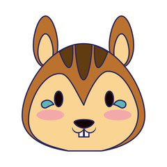 Cute squirrel animal cartoon blue lines