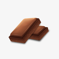 Chocolate pieces, vector illustration
