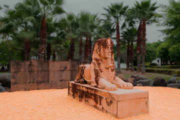 Sphinx sculpture in China Xiamen city  park