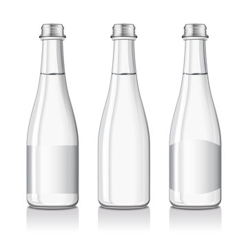 Mineral still or sparkling water bottles mock up with labels. Isolated on white background