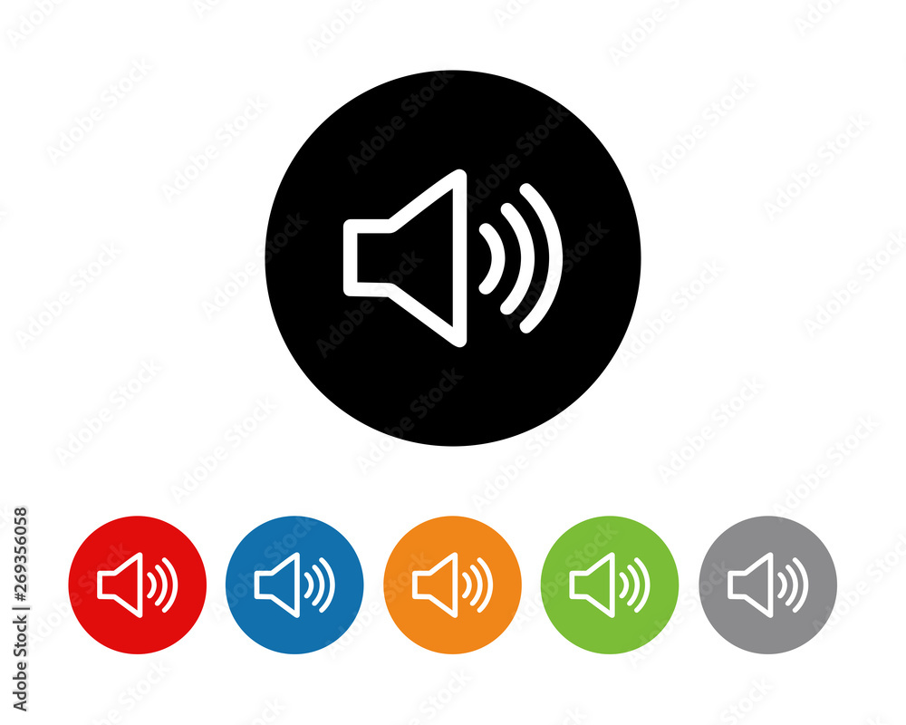 Poster speaker for web icon flat symbol vector