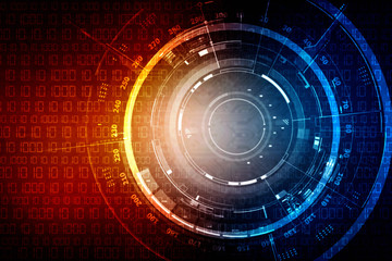 2d illustration Abstract futuristic electronic circuit technology background