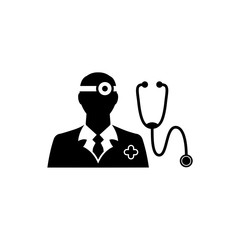 Doctor With Stethoscope icon, logo, sign