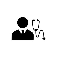 Doctor With Stethoscope icon, logo, sign