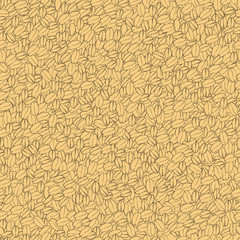 Hand drawn wheat grain.  Vector  seamless pattern