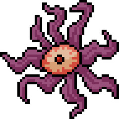 vector pixel art demon eye