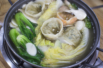 Mandu jeongol is korea traditional dumpling stew.