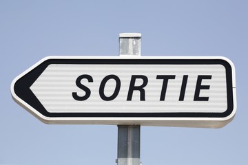 Roadsign exit in French language