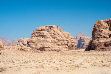 wadi rum desert landscape in Jordan
