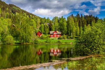 Fototapeta na wymiar Reflection in Oppland Norway