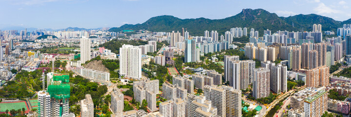 panoramic shot for the city in Hong Kong