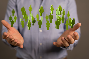global networking 3d human select concept