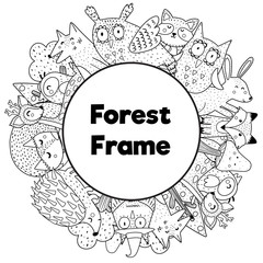 Coloring book style frame with place for your text