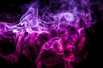 Colored smoke on black background