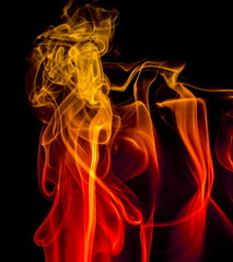 Obraz premium Colored smoke on black background