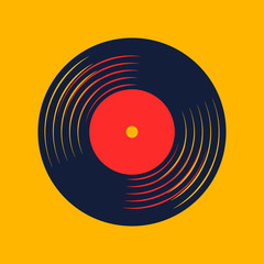 vinyl record music vector with vinyl record word