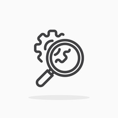 SEO icon in line style. Editable strokes.