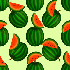 Illustration drawing of watermelon berries