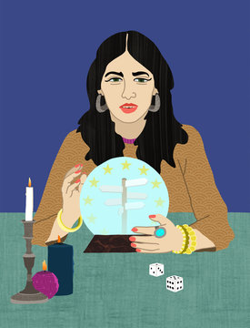Fortune Teller With Crystal Ball