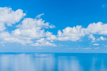 Pacific Ocean -  View of beautiful sky with clear blue sea