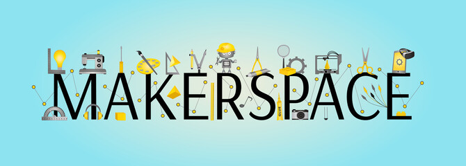 Makerspace education banner - obrazy, fototapety, plakaty