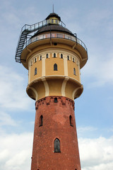 Historical water tower in Goldap, Warmian-Masurian Voivodeship, Poland.