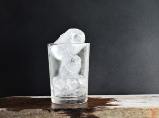 glass of water with ice