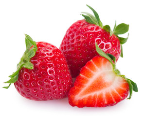 Fresh strawberry on white background