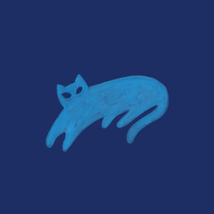 Watercolor cat in nordic design style