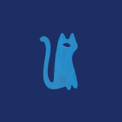 Watercolor cat in nordic design style